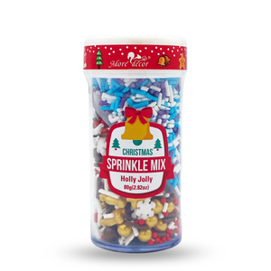 Christmas 2 Cell Jar Holly Jolly Dryss Spiselig Kake Decoration Candy 
